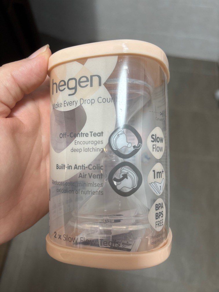 Hegen tear (Category: Breastfeeding & Bottle Feeding) located in Singapore. Submitted by shopsecondlove.ssl (Listing ID 1378575005, Image 1). Description: Brand new in box Hegen teats (slow flow, no 1).