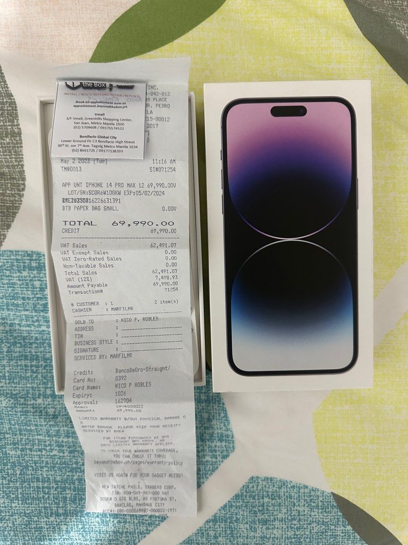 Iphone 14 Pro Max 128 GB (Category: iPhone 14 Series) located in Malolos. Submitted by highprizeph (Listing ID 1378143111, Image 3). Description: RFS: UPGRADED TO NEW IPHONE.
