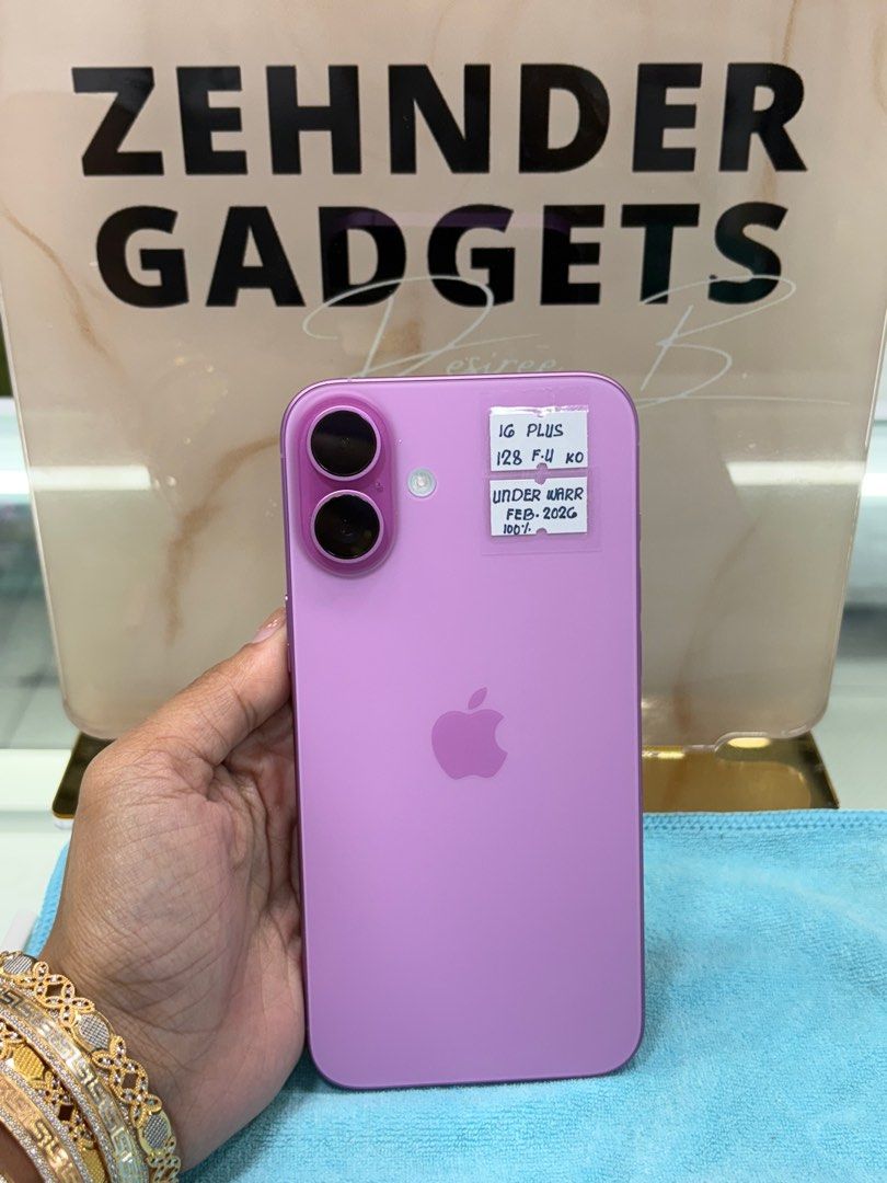 iPhone 16 PLUS 128GB OPENLINE (4 MONTHS OLD) (Category: iPhone 16 Series) located in San Juan City. Submitted by desireebayal96 (Listing ID 1378632033, Image 1). Description: iPhone 16 PLUS (PINK) * 4 MONTHS OLD * UNDER WARRANTY UNTIL FEB.2026 * NTC APPROVED * OPENLINE * ANY SIM * 100% BATTERY HEALTH (ORIGINAL NOT BOOSTED CAN CHECK 3UTOOLS) * 67 CYCLE COUNT * 99% SMOOTH * NO DENTS * NO ISSUE * NO HISTORY OF REPAIR * FACE ID & TRUETONE WORKING OPE