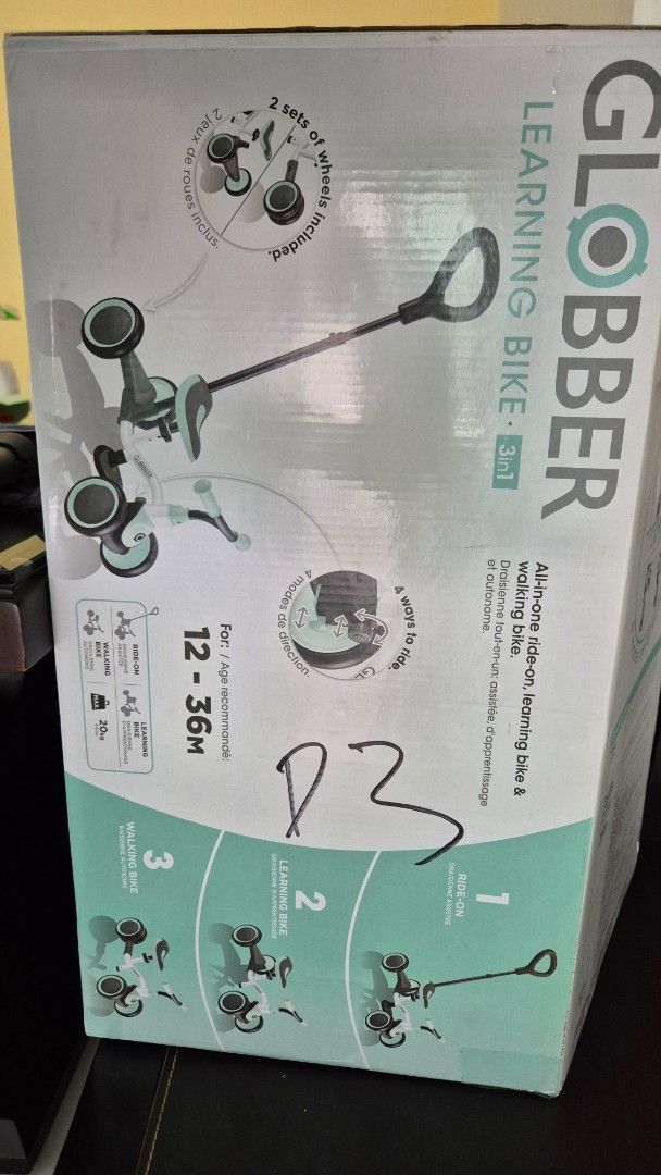 Kids Learning Bike (Category: Infant Playtime) located in Singapore. Submitted by byohoh (Listing ID 1378617193, Image 3). Description: Globber Learning Bike 3 in 1. for 12 - 36 months 4 ways to ride..