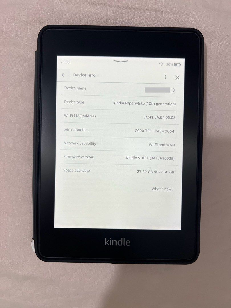 Kindle Paperwhite 10 Gen 32 GB ( no ads ) (Category: E-Readers) located in Singapore. Submitted by toemate (Listing ID 1378694429, Image 1). Description: Super new barely even used. 32 GB NO ads ,can store potentially between 15,000 and 32,000 books! Kept unused in storage mostly , zero scratches. Includes super cute Yoshitomo Nara brand new case that had a handgrip for holding when lying down and reading and cable. .