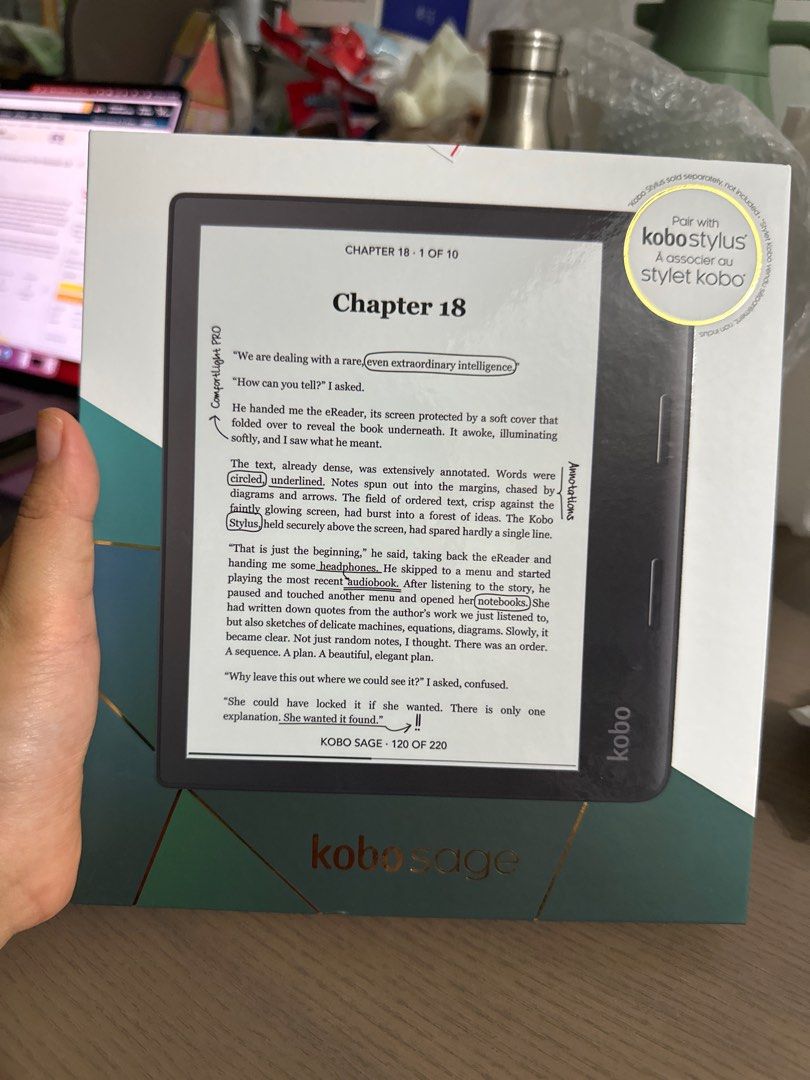 Kobo Sage 8” eReader - Brand New, Sealed (Category: E-Readers) located in Singapore. Submitted by tramynguye39171 (Listing ID 1378702034, Image 3). Description: Selling a brand new Kobo Sage, still sealed in original packaging with bubble wrap. Never used. Perfect for avid readers and note-takers! ✨ Key Features: • 8” HD E Ink Carta 1200 touchscreen (clear and paper-like!) • Waterproof (IPX8) – read worry-free by the pool or in the bath 🛁 • Comf