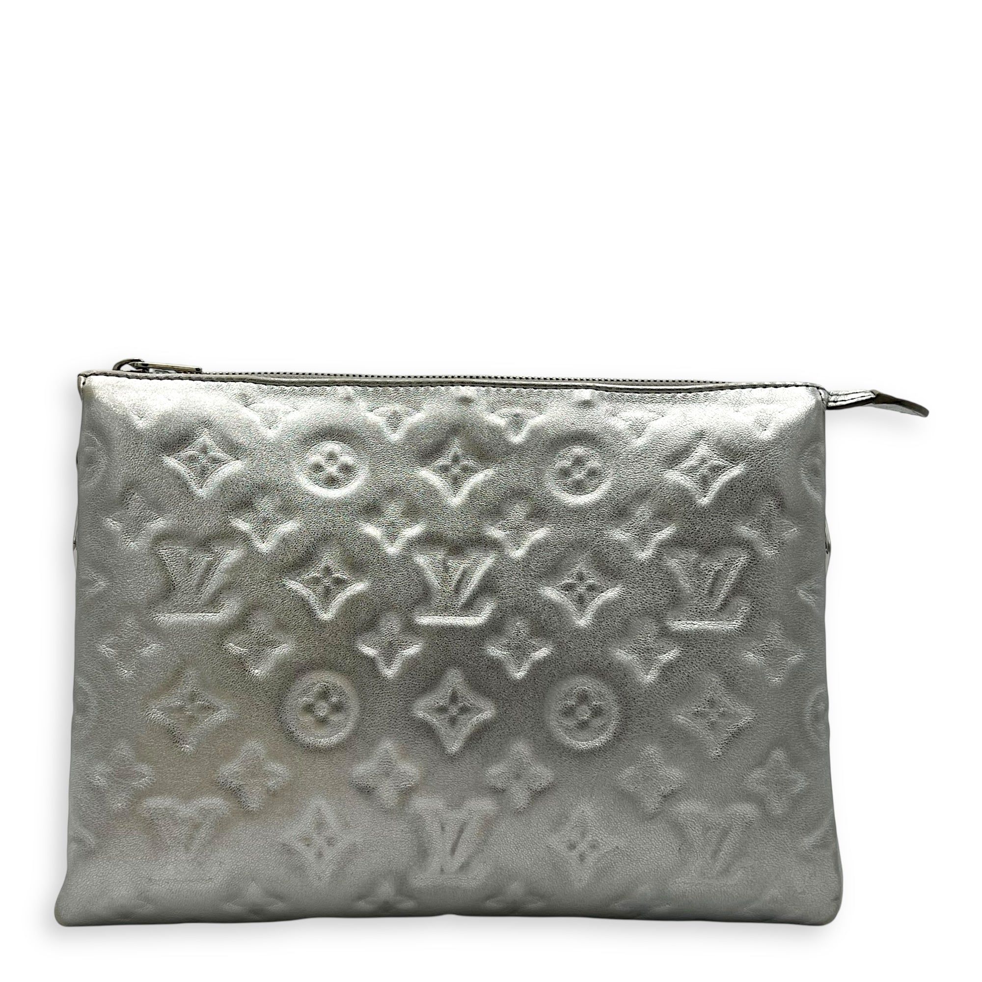 Louis Vuitton Coussin PM Silver Shoulder Bag in Lambskin, Silver hardware (Category: Bags & Wallets) located in Singapore. Submitted by carousellluxury (Listing ID 1378630790, Image 1). Description: SKU S2506-006867AN Material Lambskin Size PM Color Silver Hardware Silver Strap Included, detachable Dimension (L)26.5cm x (H)20.5cm x (W)8cm Accessories Dust Bag, 2 straps Series NA Circa Est NA Microchipped TRUE PS: Available for Private-Viewing, St