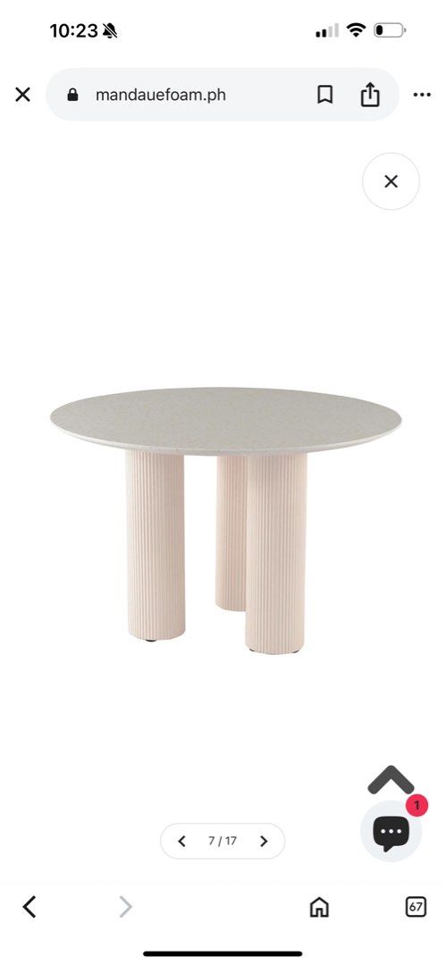 Mandaue Foam Kinsley 4 Seater Round Dining Set (Category: Tables & Sets) located in Caloocan City. Submitted by cjw888 (Listing ID 1378549732, Image 2). Description: rfs: moving out.