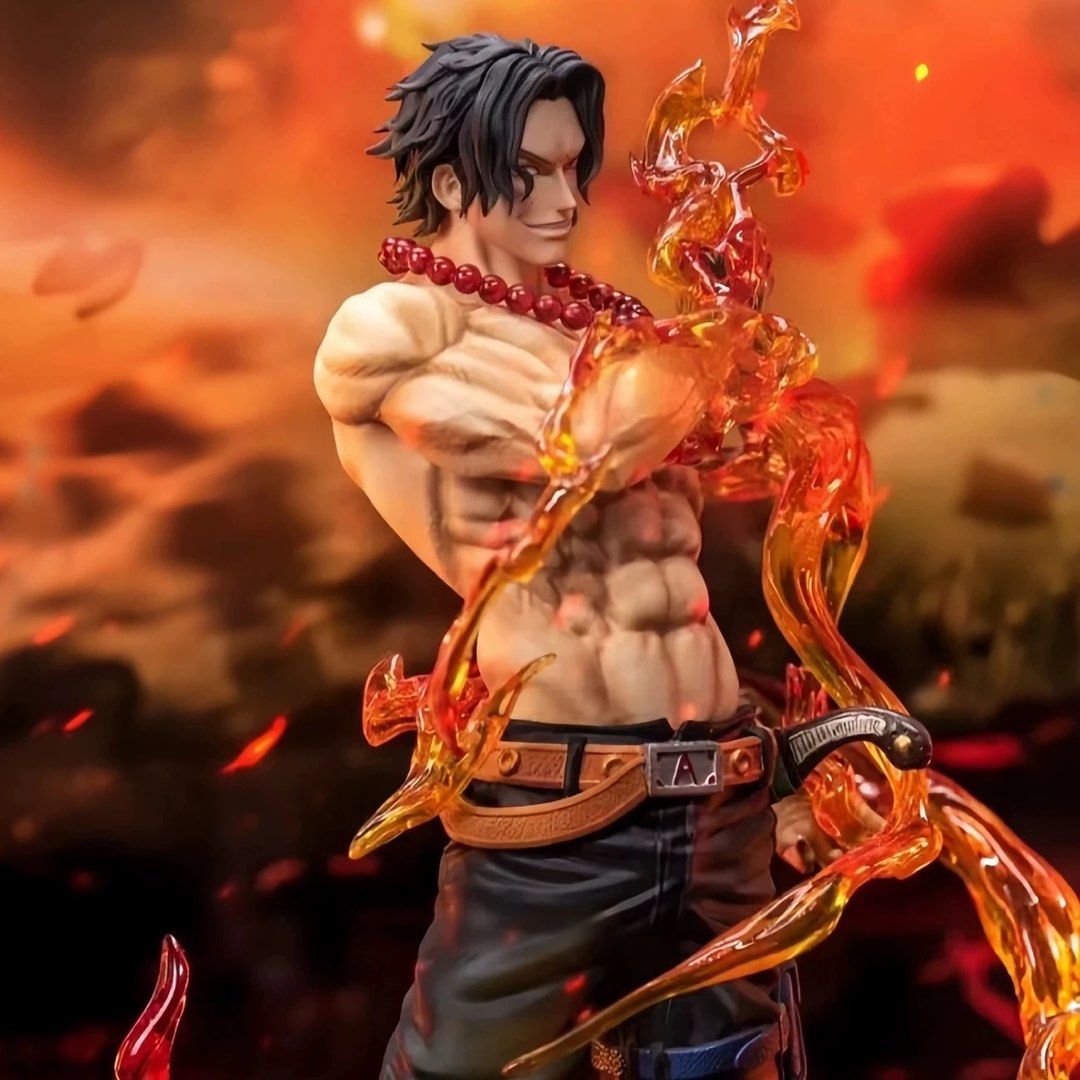 One Piece Ace Flame Ver. GK Statue | Upper Body Swap Ver. | 30cm H ...