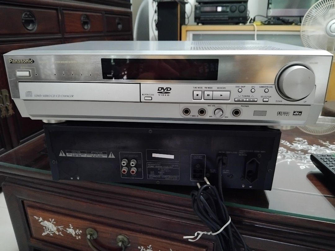 Panasonic dvd receiver (Category: Soundbars, Speakers & Amplifiers) located in Singapore. Submitted by kaitaiong035036 (Listing ID 1378593619, Image 1). Description: receiver with 5 dvd changer, fully working conditions..