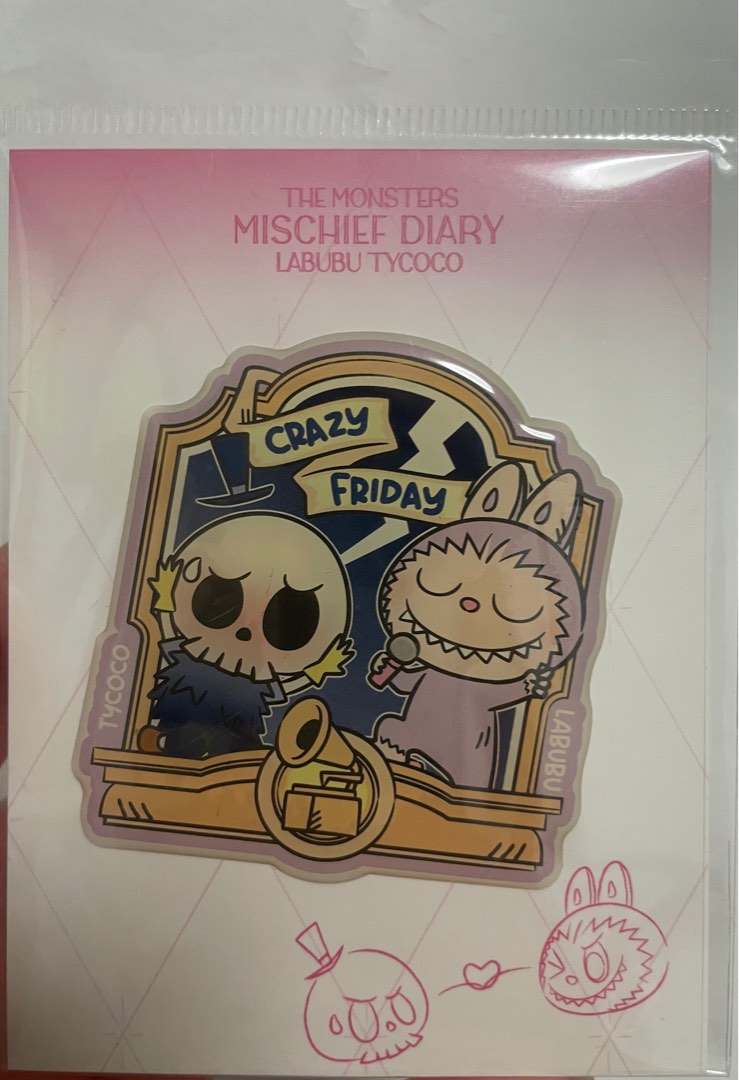 Popmart LABUBU Mischief Diary Series Jelly Sticker Hobbies Toys