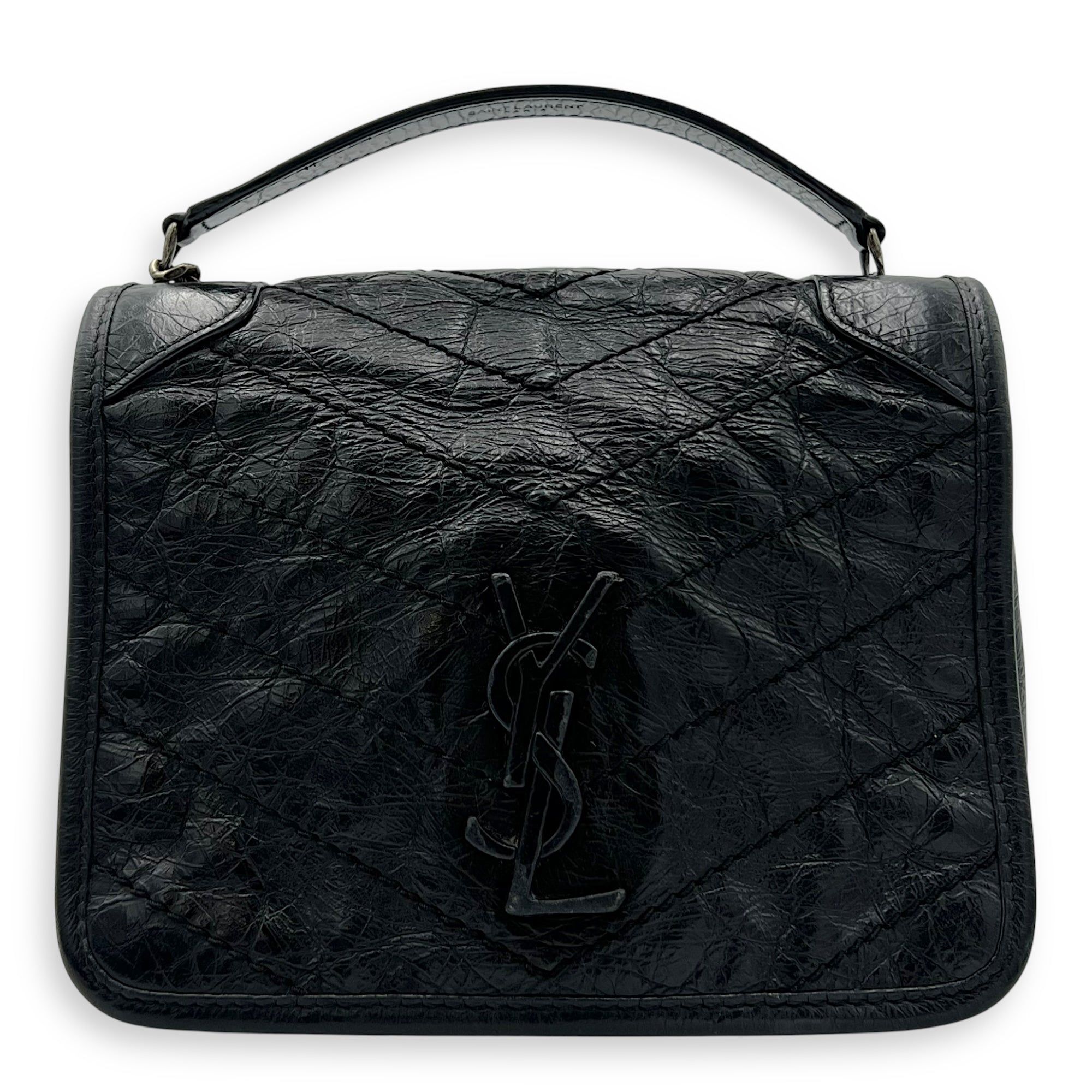 Saint Laurent Niki Shoulder Bag Black in Calfskin, Silver hardware (Category: Bags & Wallets) located in Singapore. Submitted by carousellluxury (Listing ID 1378585585, Image 1). Description: SKU S2506-006905AN Material Calfskin Color Black Hardware Silver Strap Included, non-detachable and adjustable Dimension (L)19cm x (H)16cm x (W)6cm Accessories Dust Bag, Series BRS583103.0619 Circa Est NA Microchipped FALSE PS: Available for Private-Viewing,