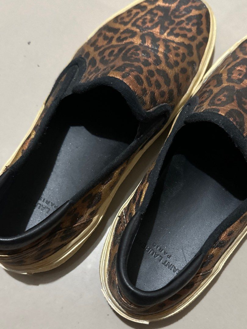 Saint Laurent YSL Leopard Slip On Sneakers (Category: Sneakers) located in Paranaque City. Submitted by j.cwl (Listing ID 1378642767, Image 2). Description: Authentic Saint Laurent YSL Leopard Slip On Sneakers No box Size 38 *has creases.. yellowing of soles.