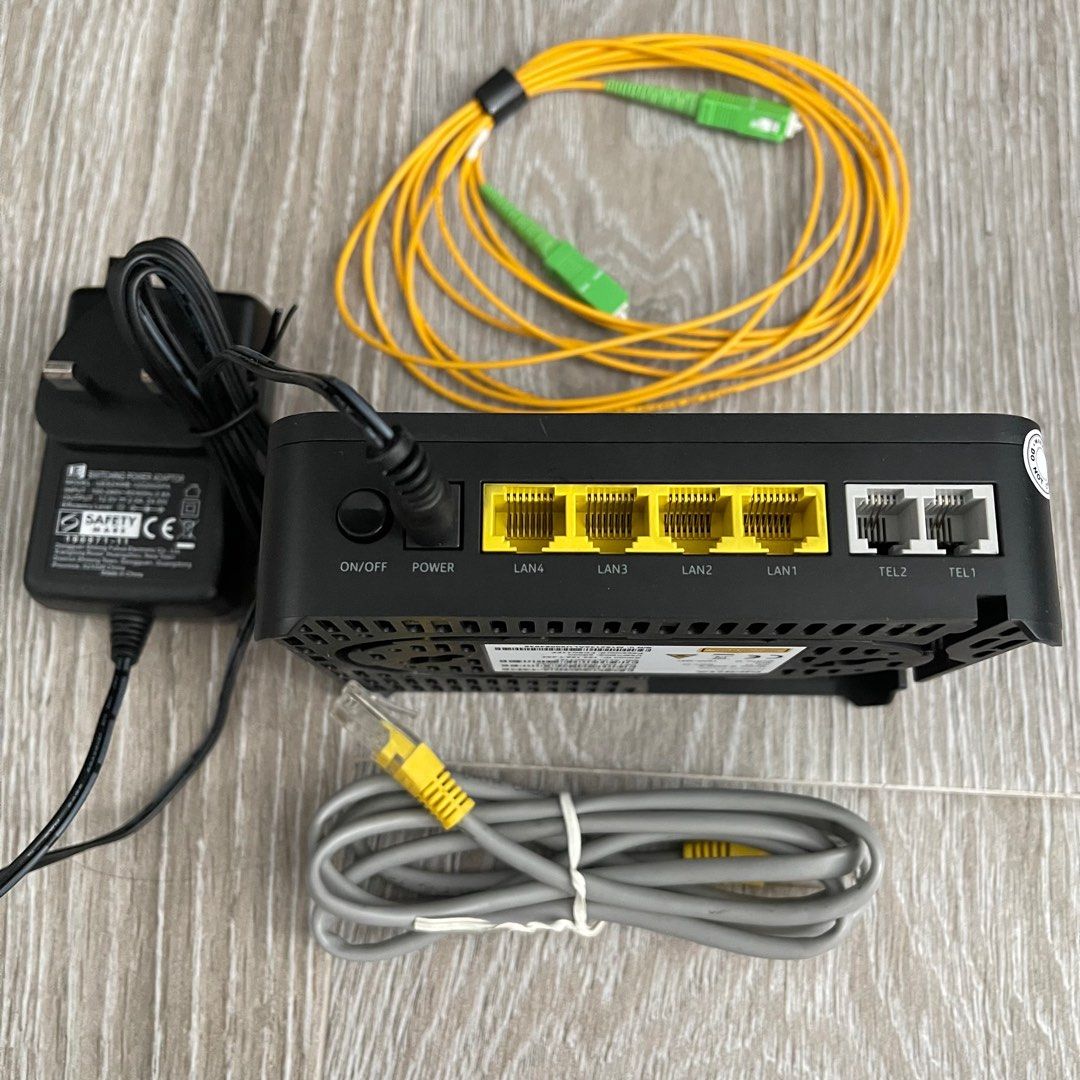 Singtel Nokia G-2400-E Optical Network Router (Category: Networking) located in Singapore. Submitted by apr1l (Listing ID 1378614450, Image 2). Description: Singtel Nokia G-2400-E Optical Network Router. Includes power adapter, ethernet cable, and fiber optic cable. It is in excellent condition, and ready to be set up. Comes as shown in photo. Selling as I no longer need it. Check out my other listings for WIFI 6 Mesh Extenders and Modem Conditio