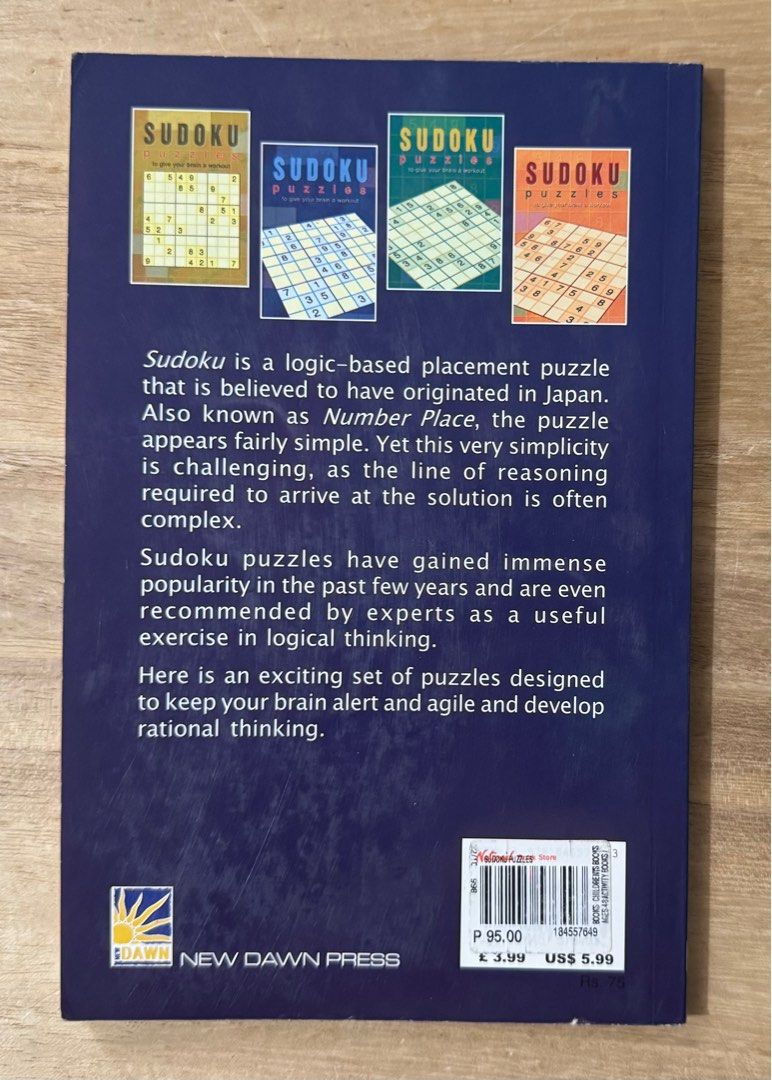 Sudoku Puzzle (Category: Board Games & Puzzles) located in San Pedro. Submitted by pageturner19 (Listing ID 1378622804, Image 2). Description: Free with any purchase worth 150 pesos First few pages with answers.