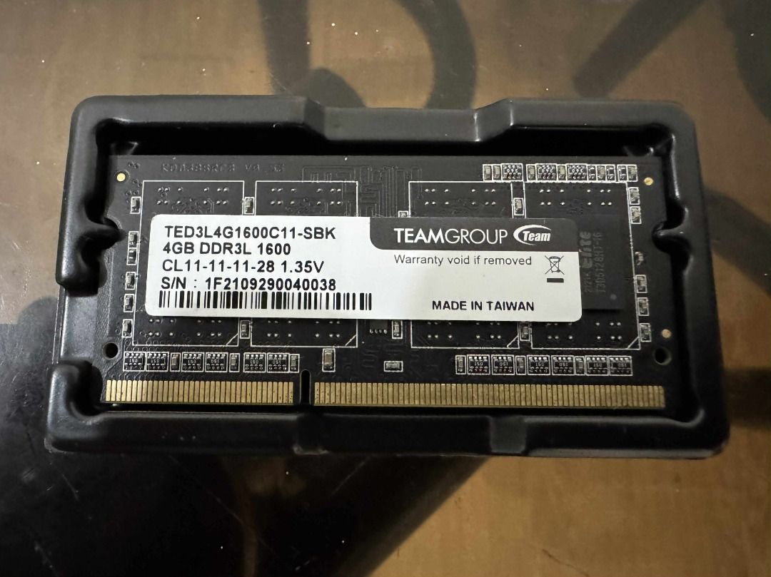 TeamGroup 4GB DDR3L 1600 CL11 RAM Module (Category: Computer Parts) located in Manila. Submitted by trendsz (Listing ID 1378551574, Image 1). Description: FS: TeamGroup 4GB DDR3L 1600 CL11 RAM Module RFS: upgraded the ram of my laptop.