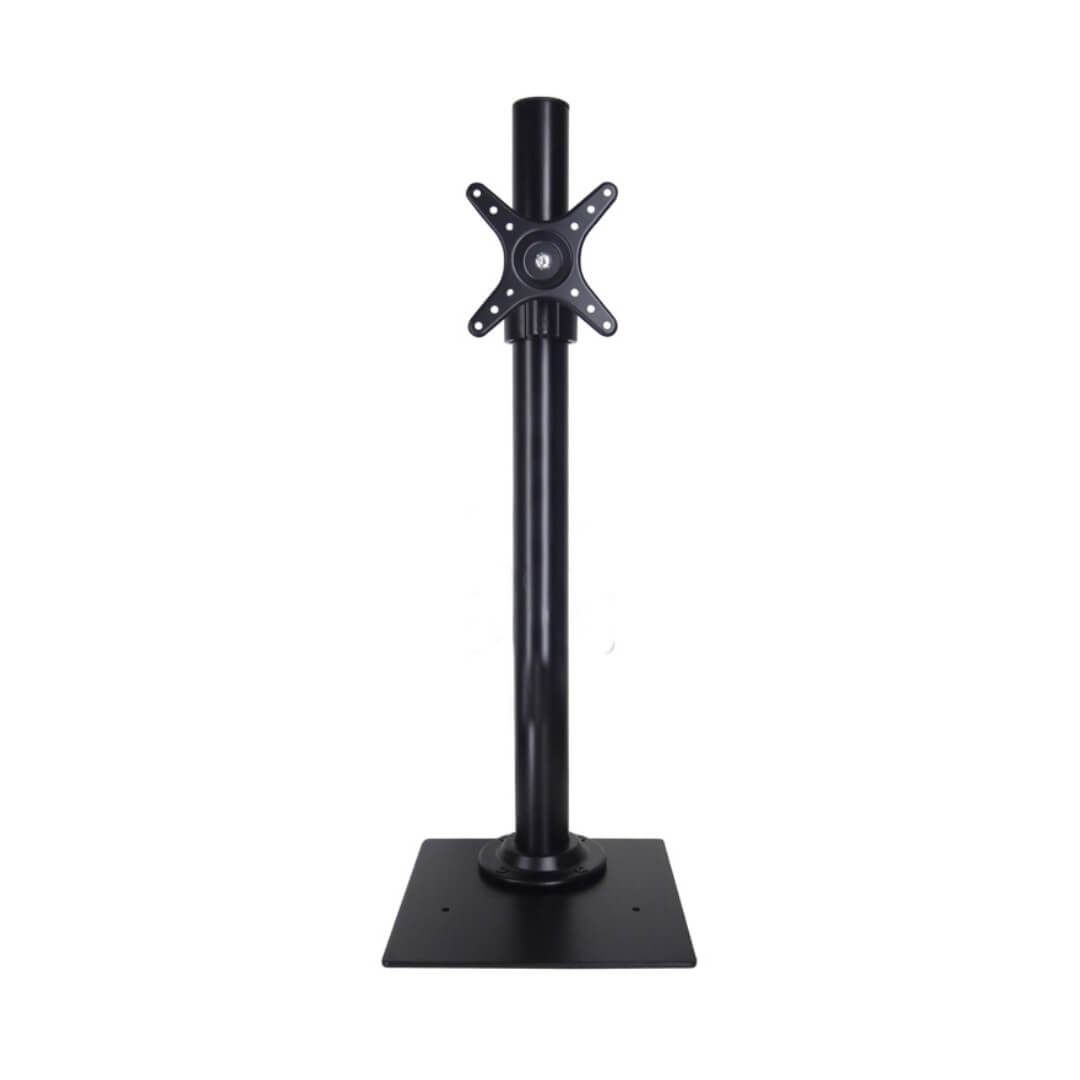 (TV15)Aluminum 10-27inch Rotate/swivel/tilt Monitor table standwith square base/U base height adjustable (Category: Monitor Screens) located in Singapore. Submitted by tvmountsg.com (Listing ID 1378612965, Image 2). Description: Model NO:TV15 For one monitors up to 27inch Pole height 400mm Max loading 8kg VESA 75 x75 100 x100mm square base size 24 x24 cm if required, can screw in table U shape base size 40 x40 cm Square base:24x24cm.