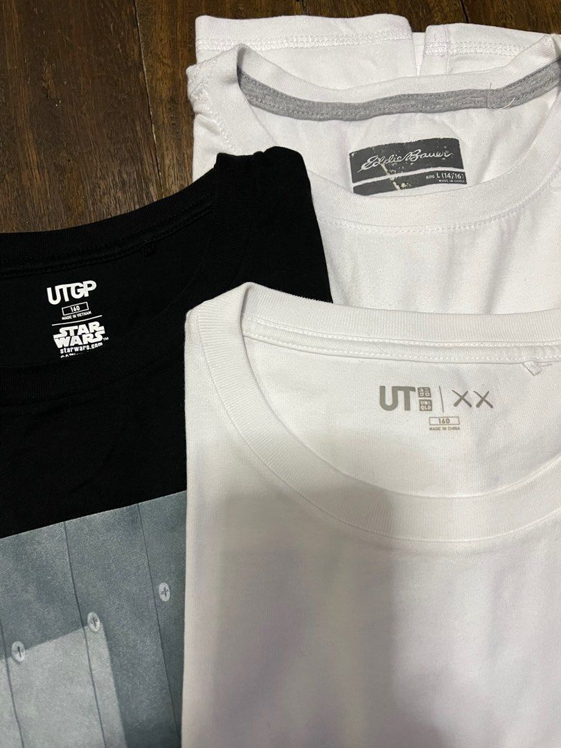 Uniqlo shirts bundle for kids (Category: Babies & Kids Fashion) located in Manila. Submitted by declutterfindss (Listing ID 1378602986, Image 2). Description: PLS READ Uniqlo kids shirt bundle 3pcs (Selling as a bundle only) -uniqlo star wars size 160 (12yrs) -uniqlo kaws size 160 (12yrs) -eddie bauer shirt size 13yrs Last price already will not reply to low ballers SF c/o buyer MOP Bpi or Gcash only Pick up in Manila or Eastwood,qc.