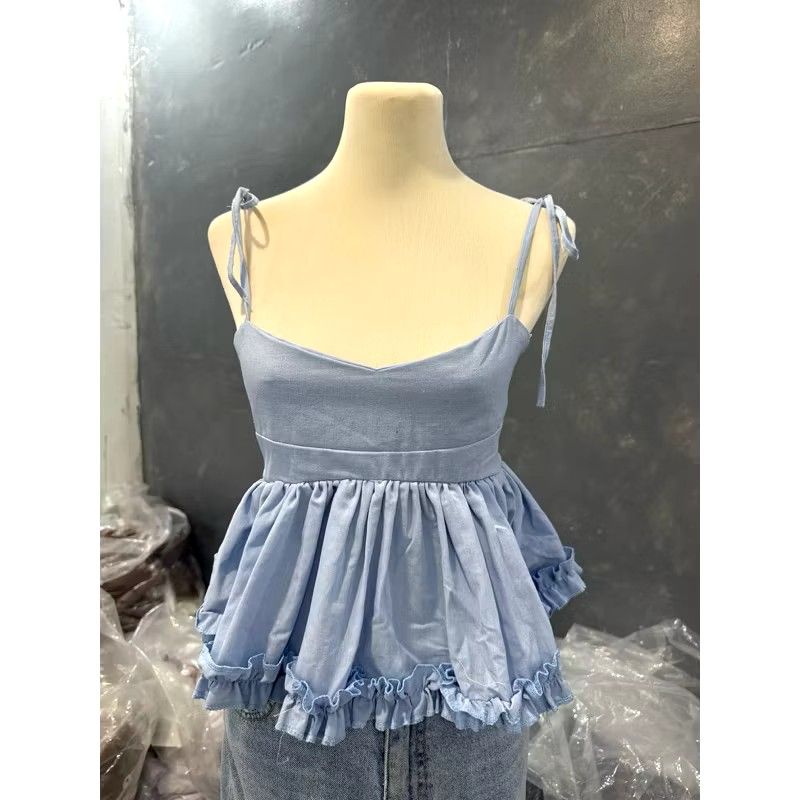 Y2K Babydoll Top (Category: Sleeveless) located in Singapore. Submitted by wonderofturquoise (Listing ID 1378598804, Image 2). Description: brand new with no defects.