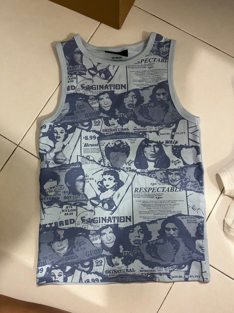 Y2K Graphic Tank Top Pinterest Vintage Thrifted (Category: Sleeveless) located in Singapore. Submitted by twentyberry (Listing ID 1378683330, Image 1). Description: washed but never worn no trades or nego avail unless otherwise stated, only ctb if 100% interested in purchasing meetups at bukit panjang, otherwise nm +$2.