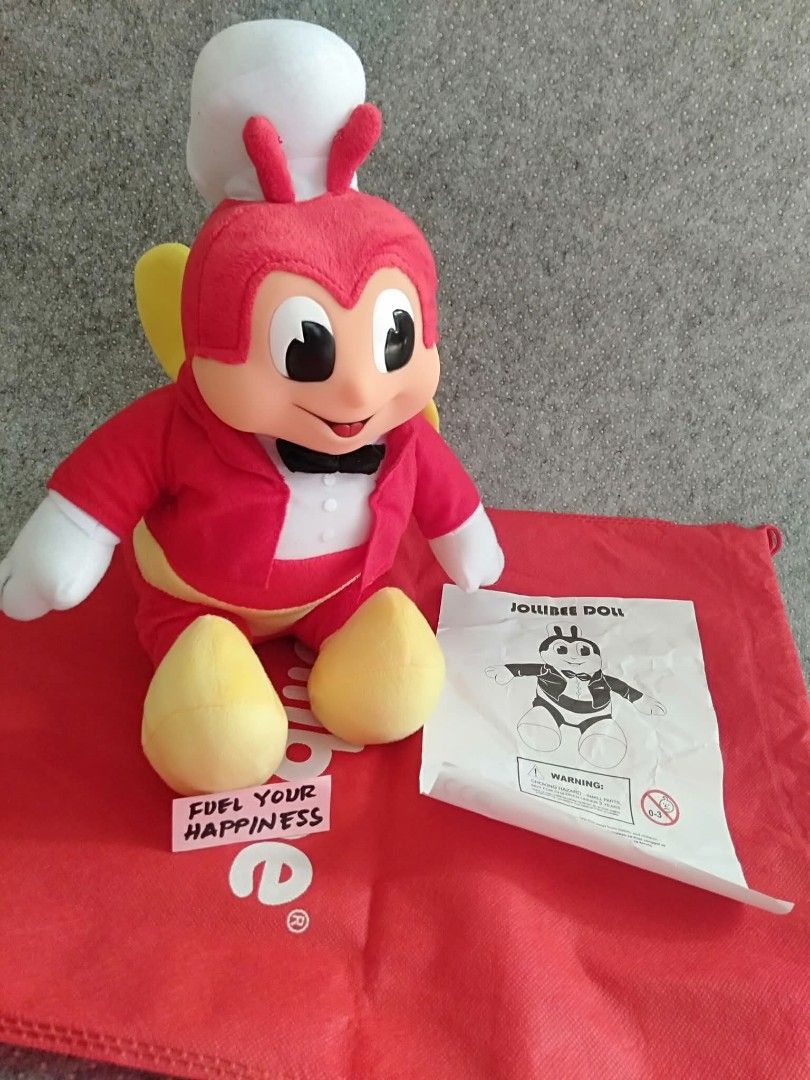 12 Inches Jollibee Huggable Stuffed Plush Doll (Category: Plushies & Soft Toys) located in Bulacan. Submitted by fuel-your-happiness (Listing ID 1378813430, Image 1). Description: NO RESERVATION LOCATION: Bulakan SHIPPING/DELIVERY LBC Express Branch pick up 114.00 Nationwide Door to door delivery 195.00 Luzon 205.00 Visayas/Mindanao PAYMENT Gcash Thanks!.
