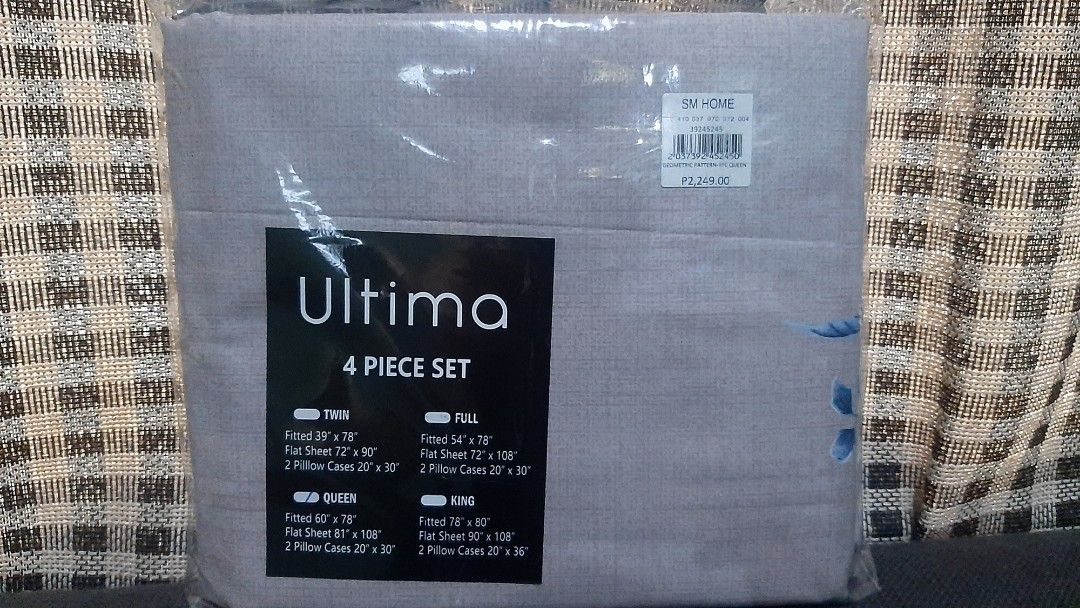 1Set Bedsheet 4pcs Queen Size Original Ultima Brand (Category: Bedding & Towels) located in Taguig. Submitted by ilavdimple (Listing ID 1378854539, Image 1). Description: Original Ultima Brand 4pcs Queen Size Cotton Materials Makapal tela as in.. Brand new never used, never been wash, never been testing/isukat,, never been iladlad etc.. Regular price 2249.00 Dscounted price sm advantage 10% 2,024.00 Selling price 1700.00 Bought at SM Megamall Hom