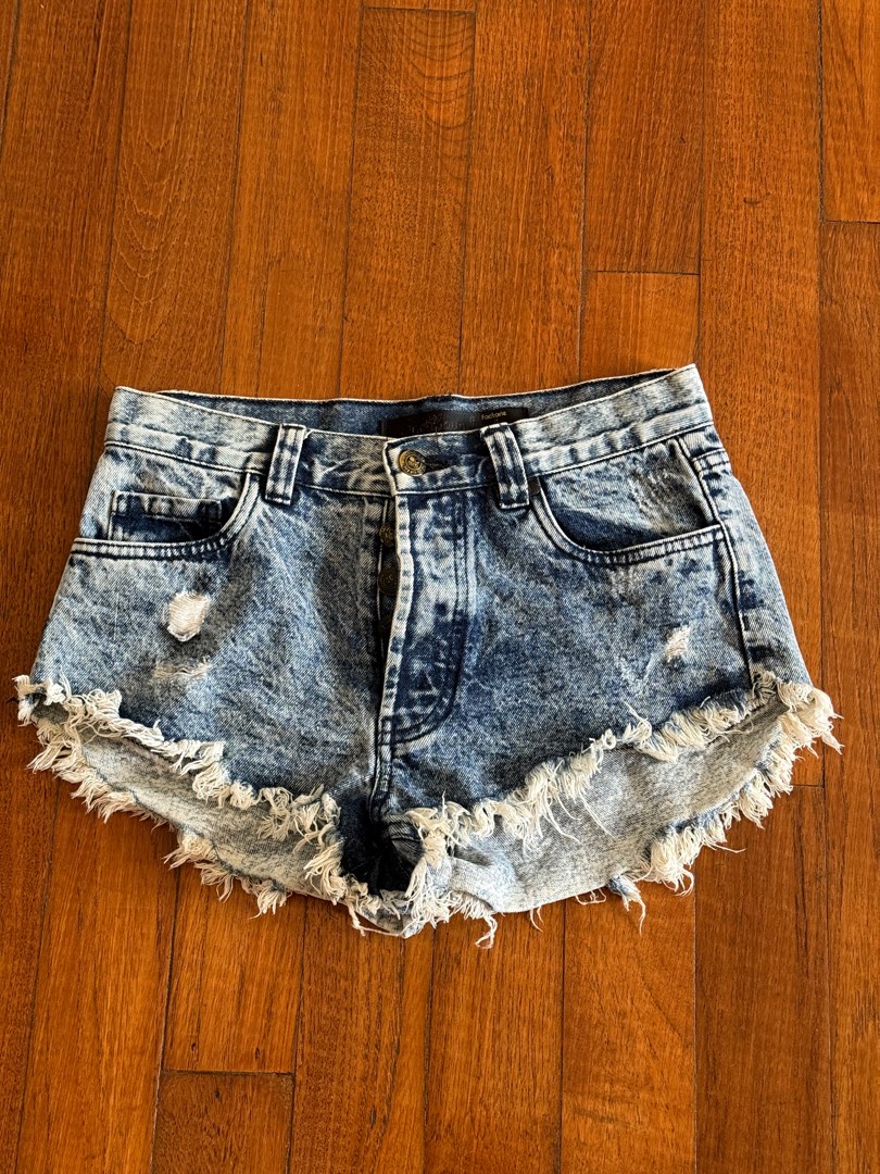 Acid Wash Denim Shorts main image 0