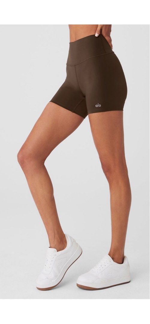 Alo Yoga High Waist Biker Shorts (Category: Activewear) located in Singapore. Submitted by tamagoislove (Listing ID 1378751654, Image 2). Description: Available in brown and black colour Only worn twice .