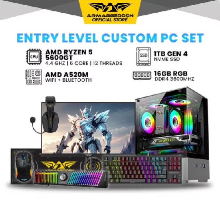 Armaggeddon Thunderbolt R5 5600GT | Best Entry Level for Gaming and Office | 16GB RGB RAM | 1TB SSD63213352601603110