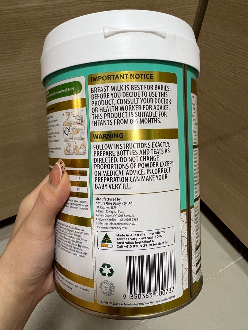 BN Nature One Dairy Organic Newborn (900g), Babies Kids