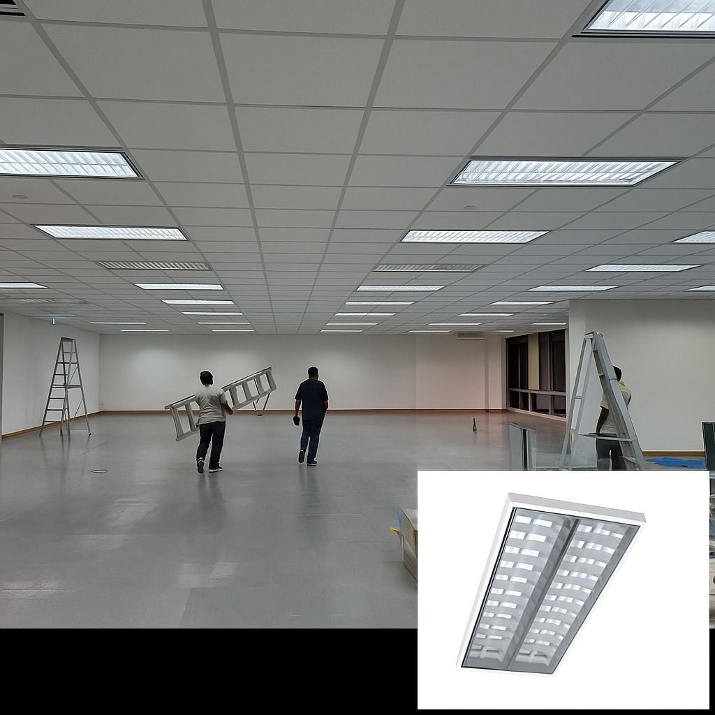 Custom Size Recessed Fluorescent Ceiling Light with Aircon | Low-Glare ...