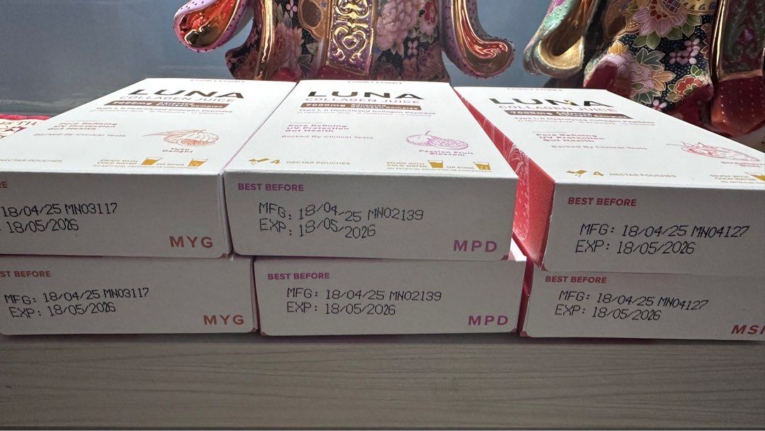 Doki doki collagen juice (Category: Vitamins & Supplements) located in Singapore. Submitted by d+n (Listing ID 1378754836, Image 2). Description: Brand new Expiry may 2025 3 flavor available , each 2 boxes 1) strawberry bliss 2) passionfruit blossom 3)yuzu delight 1 box $12.90 3 box $36.00 6 box $$72 Meet at Serangoon, Little India, Bishan, Paya Lebar mrt Or add delivery at $5.