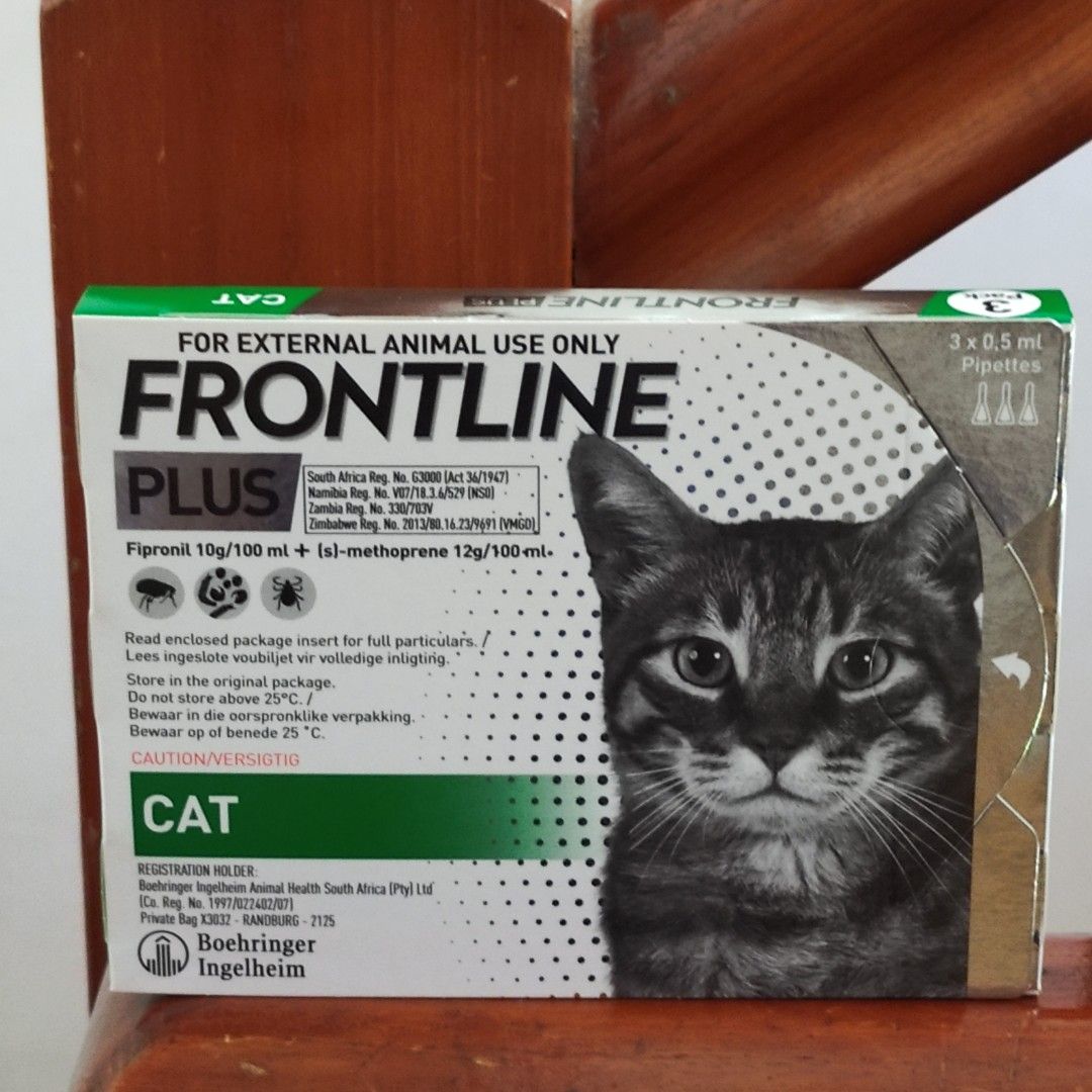 Frontline Box Frontline Plus for Cats Fleas Ticks Treatment Prevention 3 Pipettes ...