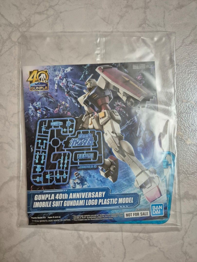 Gunpla 40th Anniversary [Mobile Suit Gundam] Logo Plastic Model (Category: Gundam Model Kits) located in Singapore. Submitted by blitz87 (Listing ID 1378795849, Image 1). Description: Selling Gunpla 40th Anniversary [Mobile Suit Gundam] Logo Plastic Model Model kit is new and unbuilt. Runners still sealed. Meetup or additional $5 for delivery. Interested pls pm. Thanks! =).