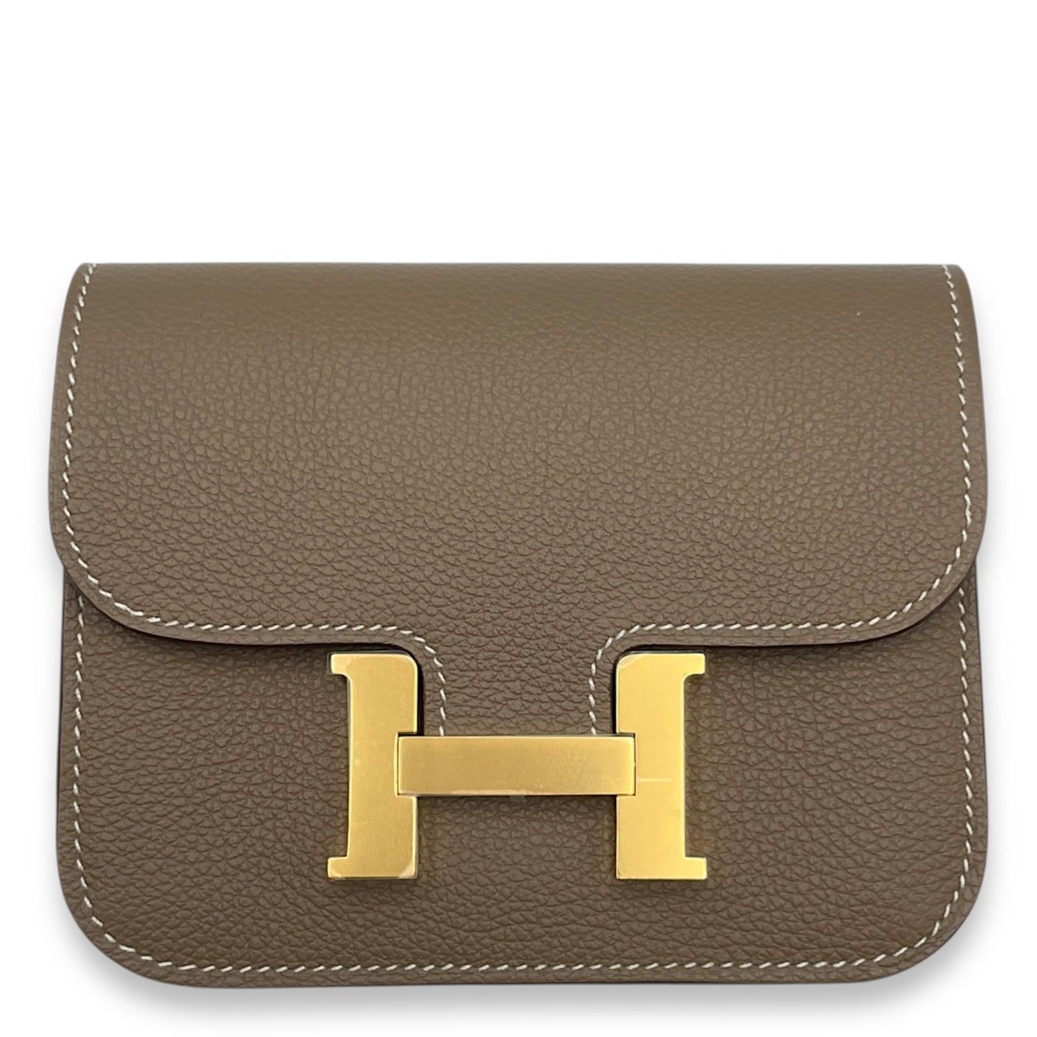 Hermès Constance Slim Etoupe Wallet in Evercolor, Gold hardware (Category: Bags & Wallets) located in Singapore. Submitted by luxlexicon (Listing ID 1378787673, Image 1). Description: SKU CL2507-13891 Brand Hermès Material Evercolor Color Etoupe Hardware Gold Accessories DUSTBAG,BOX Series K Root Category Small Leather Goods Condition Overall: in unused, brand new condition.