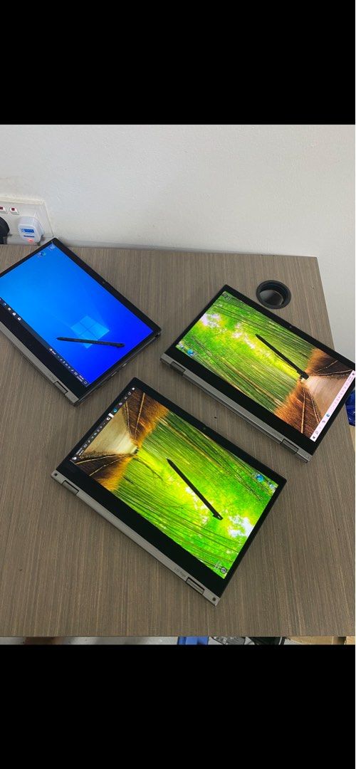 L13 Lenovo yoga laptop touchscreen stylus $200 each (Category: Laptops & Notebooks) located in Singapore. Submitted by ytj1951 (Listing ID 1378903975, Image 3). Description: Lenovo L13 yoga touchscreen 2 in 1 laptop with stylus Core i5 10 gen 8gb ram 256gb Comes with charger Wts $200 each price fixed Have 3 sets All working condition Can trade in with your used or spoilt laptop macbook iPhone iPad or game consoles.