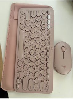 Logitech 無線keyboard k380 無線滑鼠 粉紅色