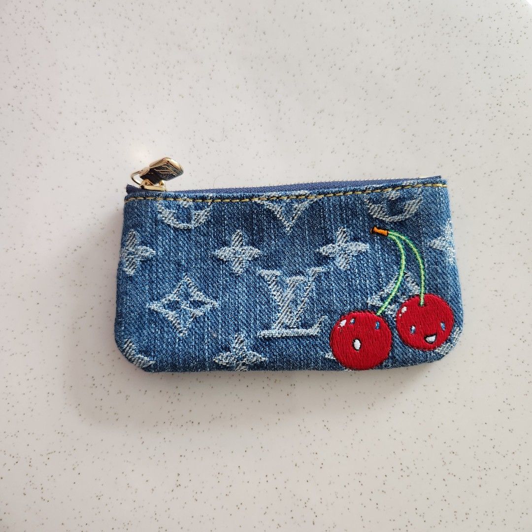 LV X TM Cherry Cerise Denim Coin Purse Key Pouch , Louis Vuitton x Takashi Murakami (Category: Bags & Wallets) located in Singapore. Submitted by fwscott (Listing ID 1378730749, Image 1). Description: 100% authentic from SG boutique Comes with regular LV box, dustbag, copy receipt, paperbag. Totally sold out, impossible to get now ..
