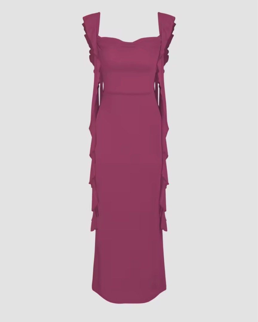 Mesh Ruffle Hem Maxi Dress (Category: Evening dresses & gowns) located in Iriga City. Submitted by cuffph (Listing ID 1378744881, Image 1). Description: Fits small to medium, only used once.