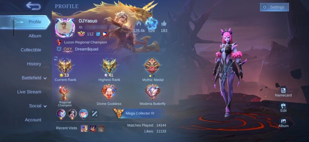 ML Account (Category: Game Gift Cards & Accounts) located in Angeles City. Submitted by djyasuo (Listing ID 1378901066, Image 1). Description: Singapore Server.