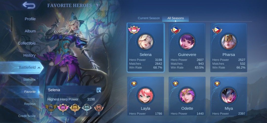 ML Account (Category: Game Gift Cards & Accounts) located in Angeles City. Submitted by djyasuo (Listing ID 1378901066, Image 3). Description: Singapore Server.