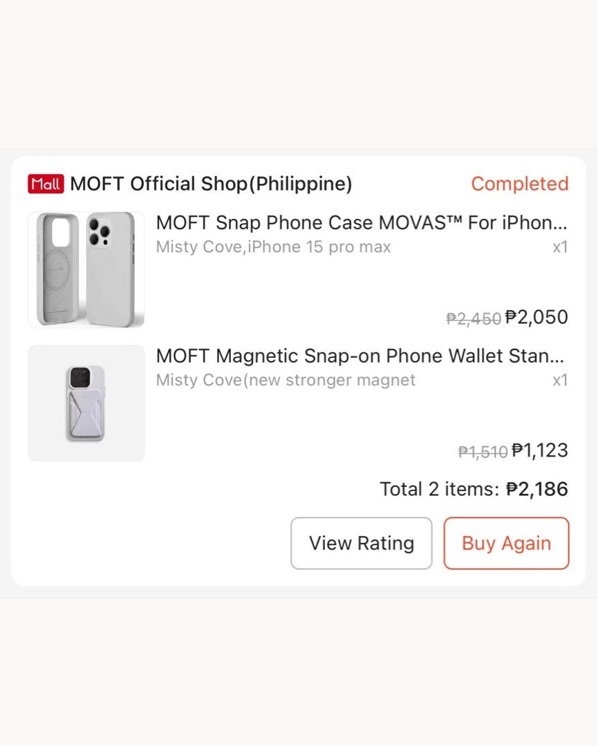 MOFT Snap Phone Case MOVAS™ For iPhone 15 Pro Max (Category: Cases & Sleeves) located in Paranaque City. Submitted by closetanghelita (Listing ID 1378918611, Image 3). Description: Used this only for a short while but dropped by phone hence the scratches Mag safe For iPhone 15 Pro Max Retails now for ₱1,600 + No more box and as is.