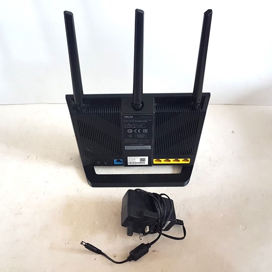 Original ASUS Wireless RT AC2600 Dual Band Gigabit Router, Sleek Design Sophistication, Gen Z, Geek, Gamers, Fast connectivity, WIFI Technology, Seamless Networking, Browsing, Streaming, Good Working Condition, Home, Office, Business (Category: Networking) located in Singapore. Submitted by grabsomething4u (Listing ID 1378775979, Image 3). Description: Original ASUS Wireless RT AC2600 Dual Band Gigabit Router, Sleek Design Sophistication, Gen Z, 