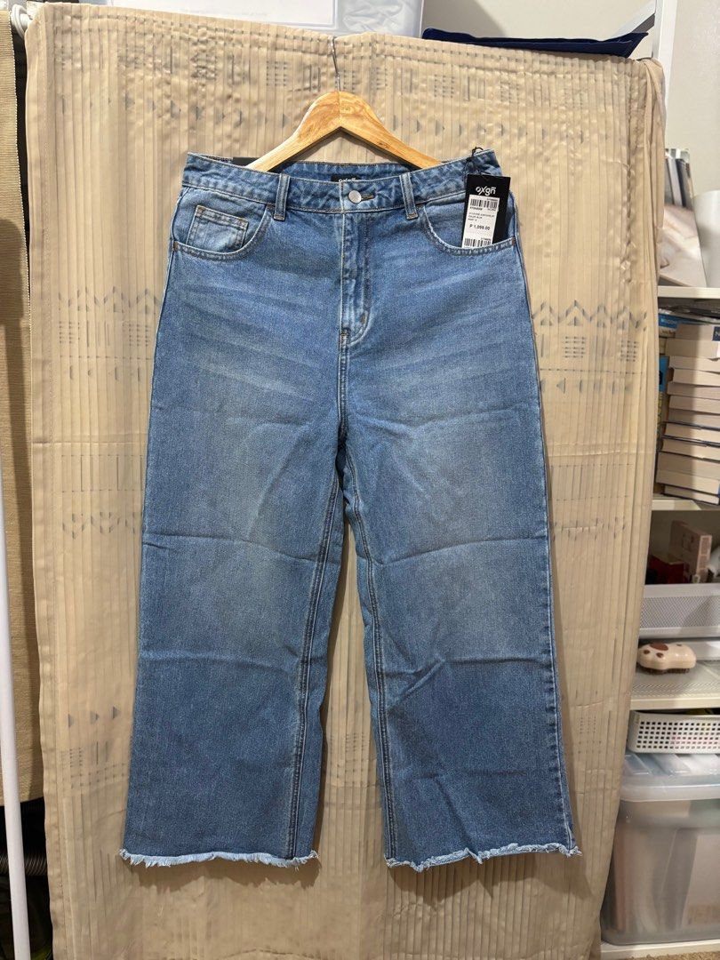 OXGN Wide Leg Pants (Blue) (Category: Jeans) located in Mandaluyong City. Submitted by kthln (Listing ID 1378893279, Image 2). Description: OXGN Wide Leg Pants (Blue) Fits Large to XL, non-stretch denim Price slightly negotiable.