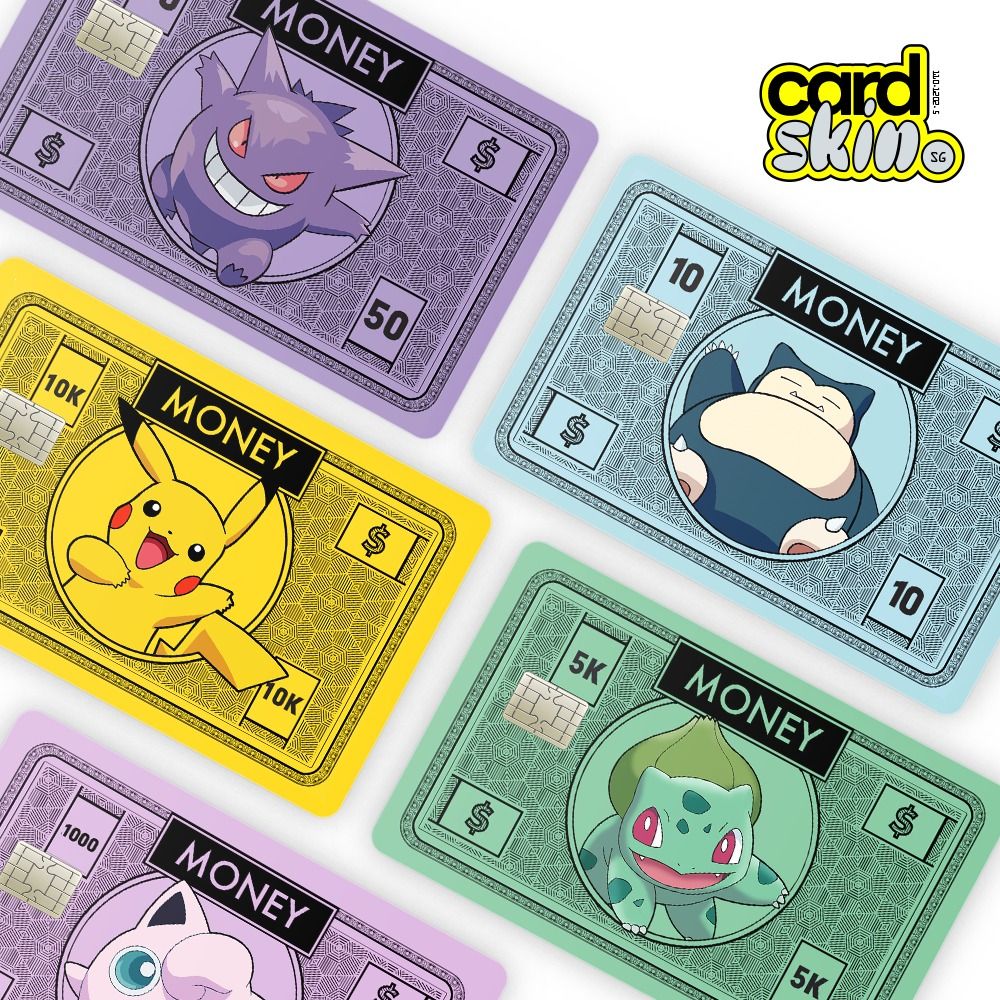 Pokemon Monopoly Money Credit Card Sticker - EZ Link Touch n Go ...