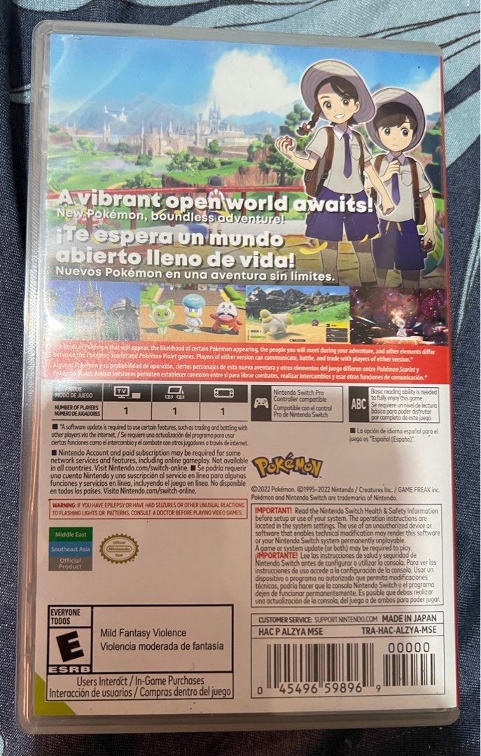 Pokemon Violet - Nintendo Switch (Category: Nintendo) located in Valenzuela. Submitted by 18jewelann (Listing ID 1378745848, Image 3). Description: For sale: Pokemon Violet - Nintendo Switch - 1,800 php - Good condition - Mode of Payment (COD via lalamove) Location: Rincon Valenzuela.