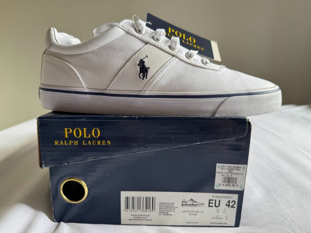 Polo Ralph Lauren Canvas Sneakers (Category: Sneakers) located in Quezon City. Submitted by pappipaul (Listing ID 1378833160, Image 1). Description: new with tags authentic 100% original or money back SRP 4,650 grab / lalamove gcash / bank transfer.