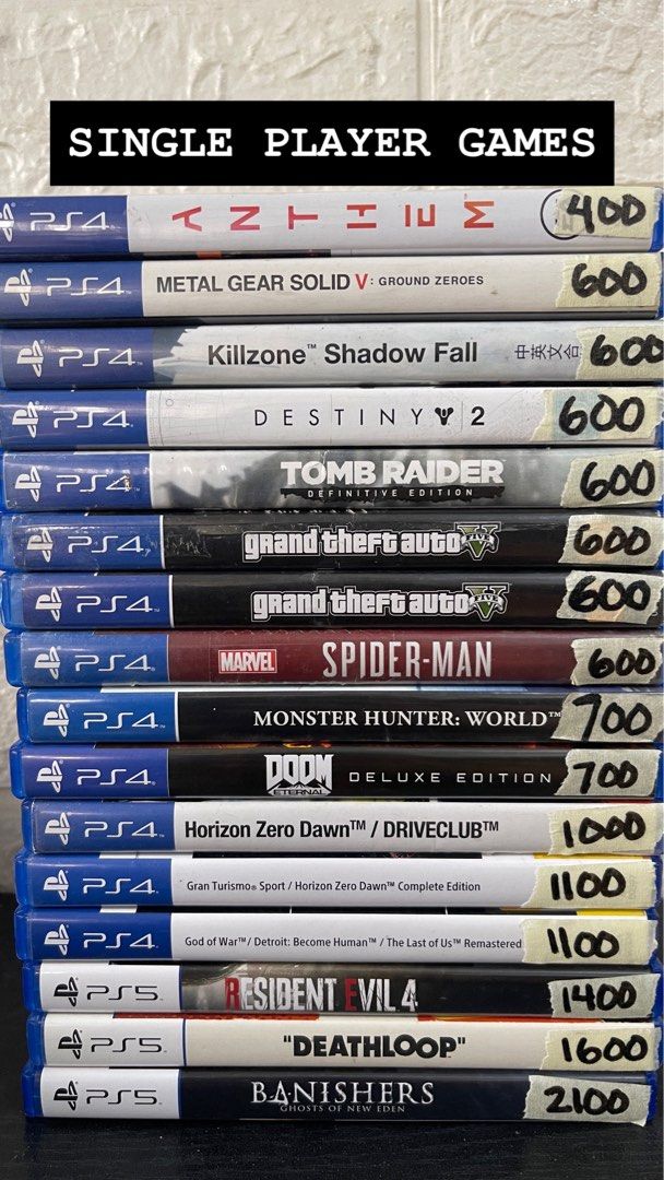 PS4/PS5 GAMES AND CONTROLLER (Category: PlayStation) located in Santa Rosa. Submitted by chrisandrewgaming (Listing ID 1378795589, Image 1). Description: PS4 AND PS5 GAMES FOR SALE PS4 DS4 CONTROLLER FOR SALE PRICES POSTED NA SA MGA GAMES. CHECK PHOTOS. PS4 DS4 V2 CONTROLLER - 1200 DOBE DUAL CHARGING DOCK - 300 IF KUNIN BOTH CONTROLLER, FREE NA DUAL CHARGING DOCK. MAY BAWAS IF MADAMI KUKUNIN SA GAMES. Sta Rosa Laguna. Jnt or Lalamove. Can ship an