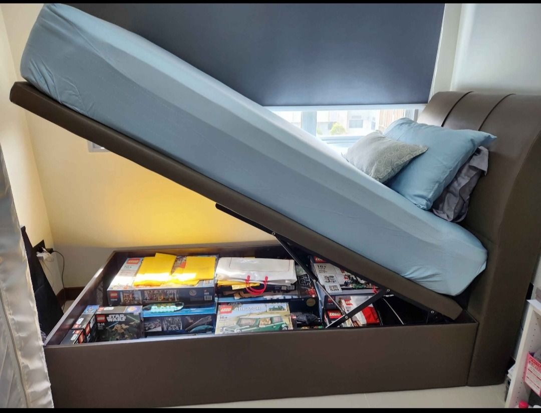 Single Size Storage Bed Frame - Brown65074420707843111