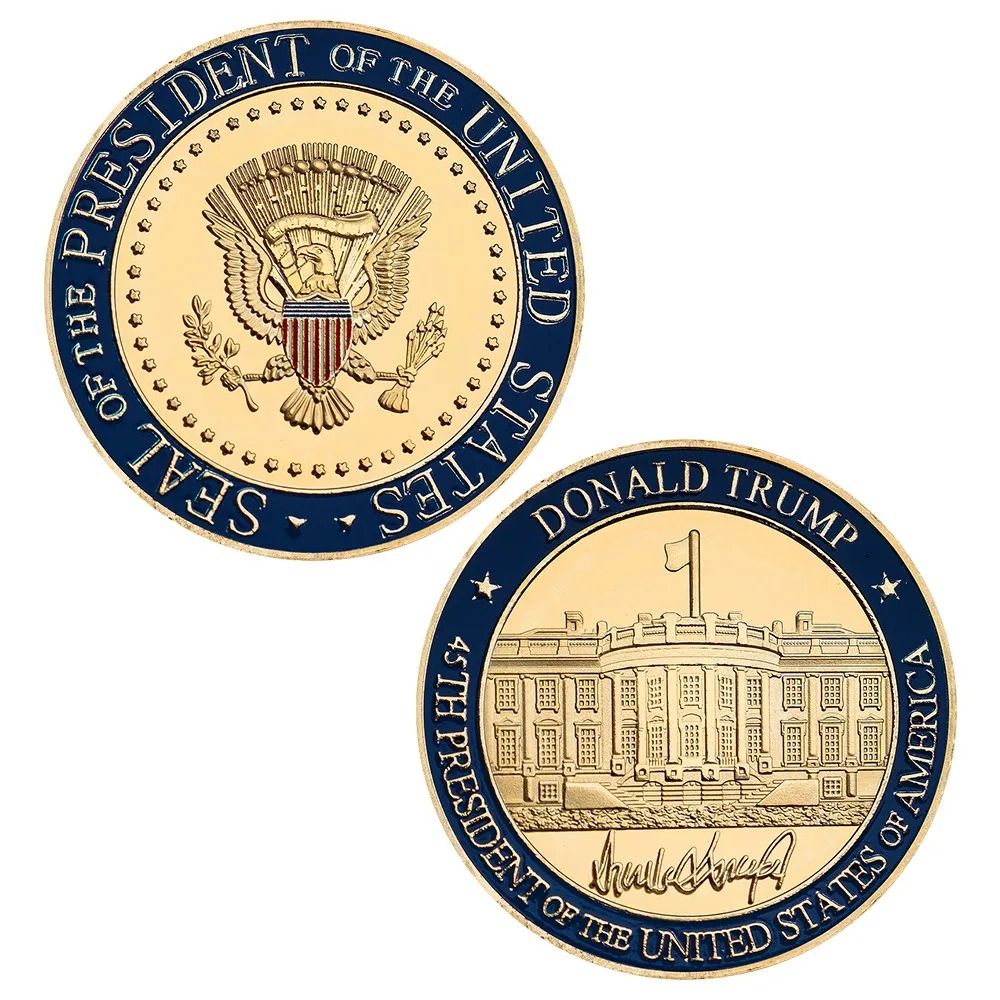 The White House Color Printing Commemorative Metal Coin President of  America Donald Trump Souvenirs Coins For Fans Collectibles, 興趣及遊戲, 收藏品及紀念品,  錢幣- Carousell