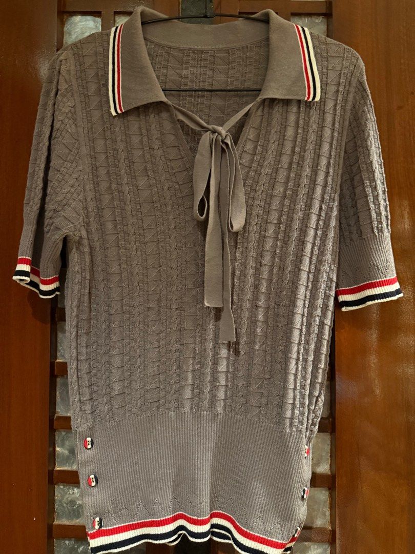 Thom Browne Multicolored Ribbed Polo Top (Category: Luxury Apparel) located in Manila. Submitted by fashion_alpha (Listing ID 1378902017, Image 3). Description: .