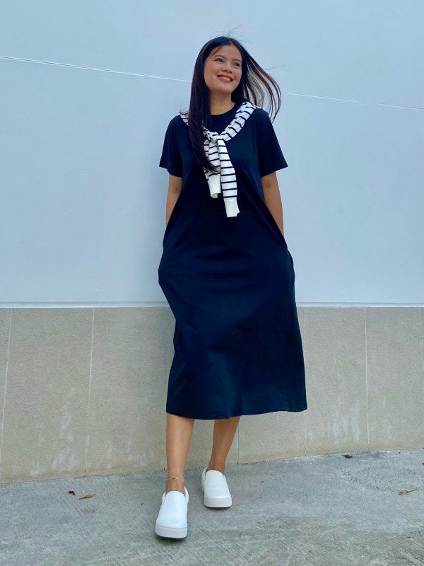 black denim overall dress Farren & Me Denim Jumper