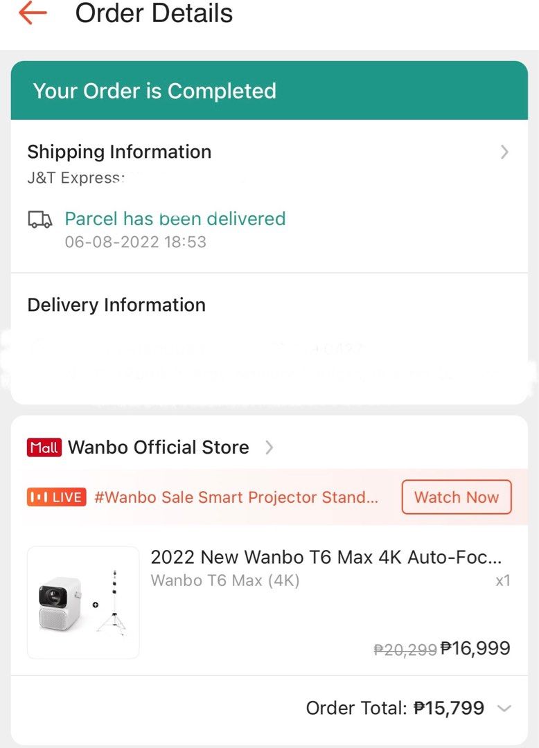 Wanbo T6 Max 4K Auto-Focus Projector Portable Android 9.0 Remote Voice (Category: Projectors) located in Manila. Submitted by ekam_ (Listing ID 1378816342, Image 3). Description: .