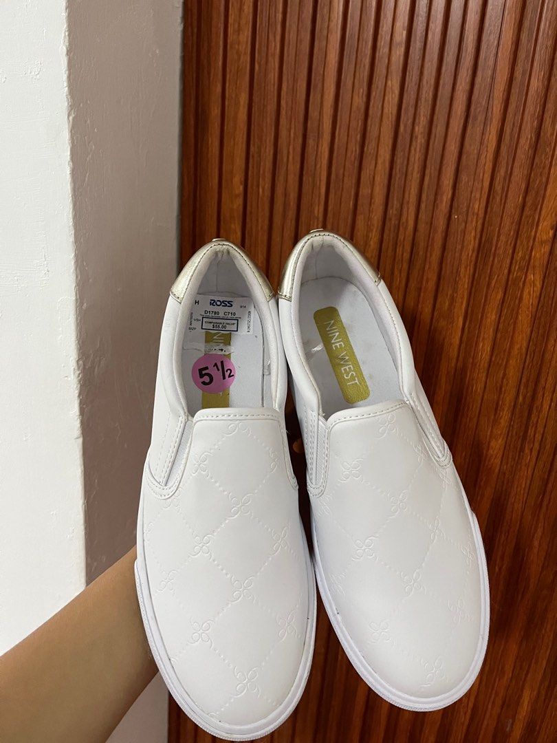 White Nine West Slip On Shoes (Category: Sneakers) located in Pasay City. Submitted by cesioa (Listing ID 1378775851, Image 2). Description: Bought from USA this May 2025 Size 5 1/2 (can fit size 6) .